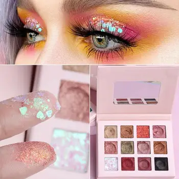12 Color Matte Pearlescent Glitter Sequins Eye Shadow Up Pearlescent Make Palette Sequins Land Eyeshadow Color D5P1
12 Color Matte Pearlescent Glitter Sequins Eye Shadow Up Pearlescent Make Palette Sequins Land Eyeshadow Color D5P1