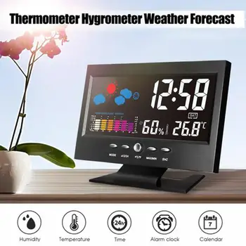 Weather Station Alarm Clock LCD Color Screen Digital USB Temperature Humidity Time Date Display Alarm Clock Digital Clock
Weather Station Alarm Clock LCD Color Screen Digital USB Temperature Humidity Time Date Display Alarm Clock Digital Clock