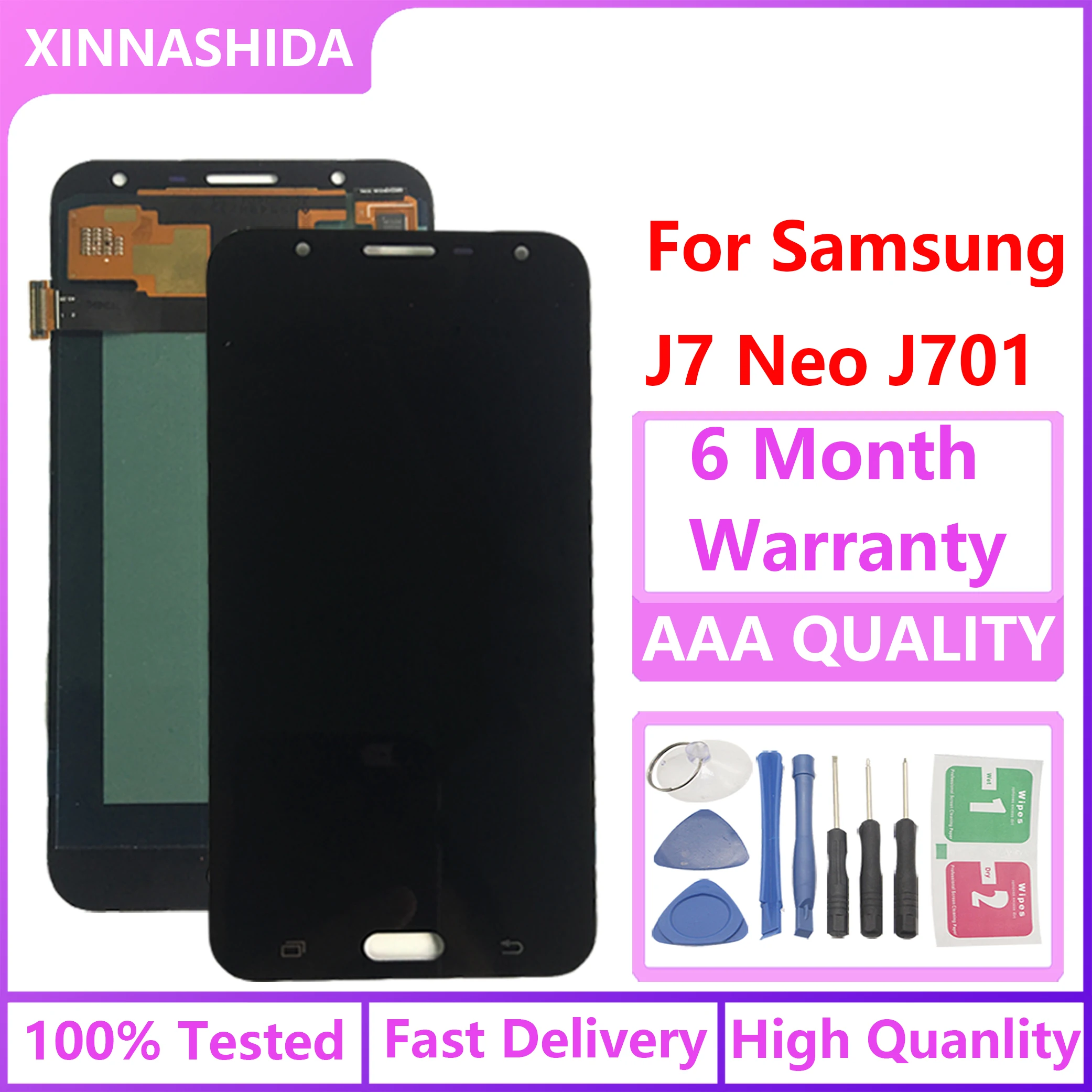 Super AMOLED LCD Display For Samsung Galaxy J7 neo J701 J701F J701M J701MT SM-J701F Touch Screen Digitizer Assembly | Мобильные