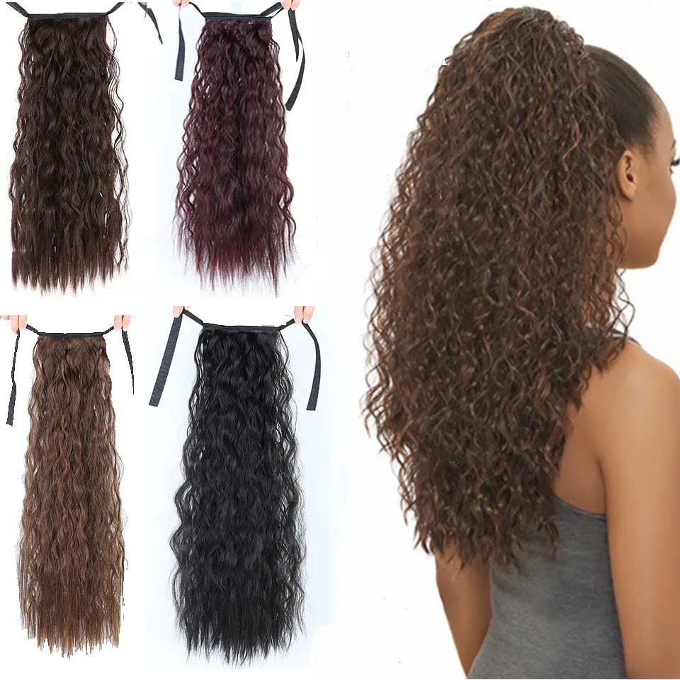 Long Corn Curly Ladies 22 Drawstring Ponytail Extension Synthetic High Temperature Black Hair Extension Ponytail Extensions
Long Corn Curly Ladies 22 Drawstring Ponytail Extension Synthetic High Temperature Black Hair Extension Ponytail Extensions