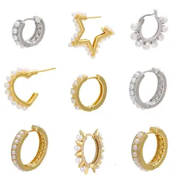 HECHENG 1pair pearl earrings wholesale cz pearl earrings for women girls CZ crystal Round Circle earrings Hollow Jewelry
HECHENG 1pair pearl earrings wholesale cz pearl earrings for women girls CZ crystal Round Circle earrings Hollow Jewelry