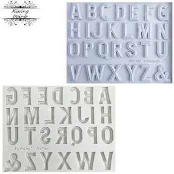 

ABC Alphabet Capital/Letter/Number silicone mold fondant mold cake decorating tools chocolate gumpaste mold