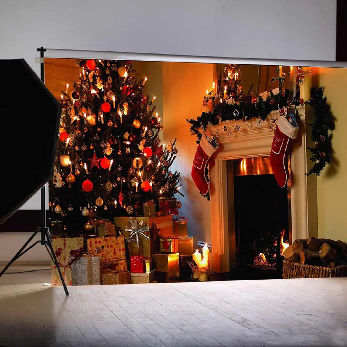 tree fireplace photographic background vinyl studio photography