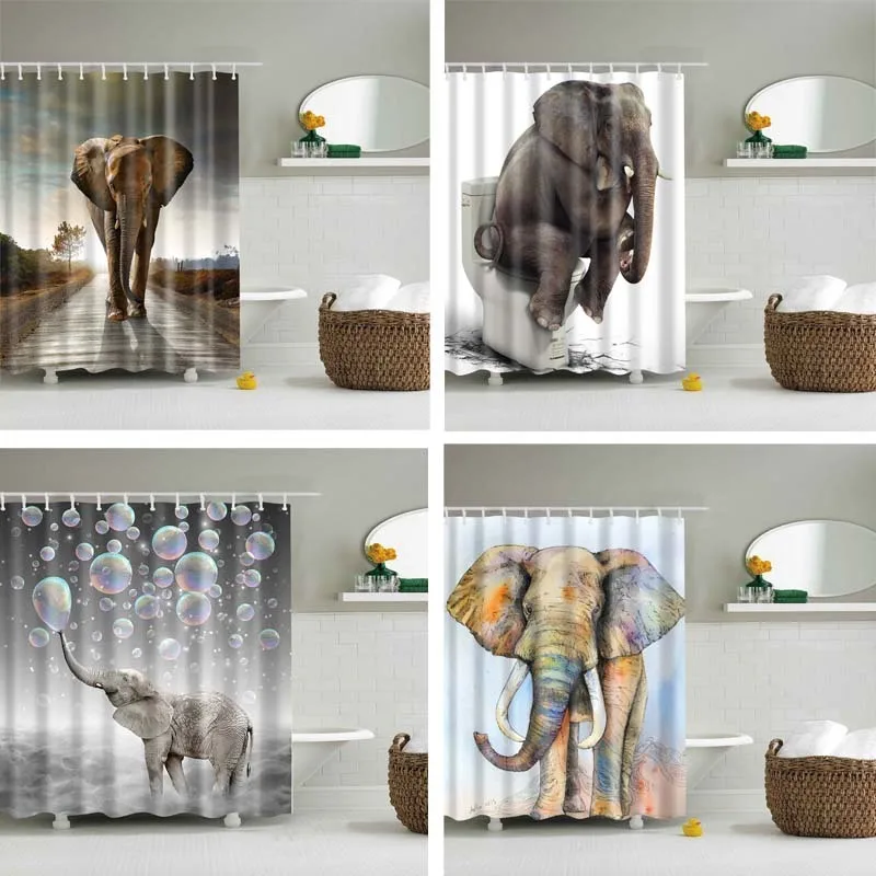 Elephant Printed Shower Curtain Waterproof Polyester Bathroom Accessories Bath Curtains Shower Fabric Curtain Screen With Hooks
Elephant Printed Shower Curtain Waterproof Polyester Bathroom Accessories Bath Curtains Shower Fabric Curtain Screen With Hooks