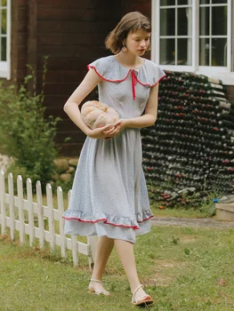 Original Design AIGYPTOS Women Summer Women Elegant Fresh Sweet Floral Print Dresses Pastoral Style Blue Chiffon Midi Dresses
Original Design AIGYPTOS Women Summer Women Elegant Fresh Sweet Floral Print Dresses Pastoral Style Blue Chiffon Midi Dresses