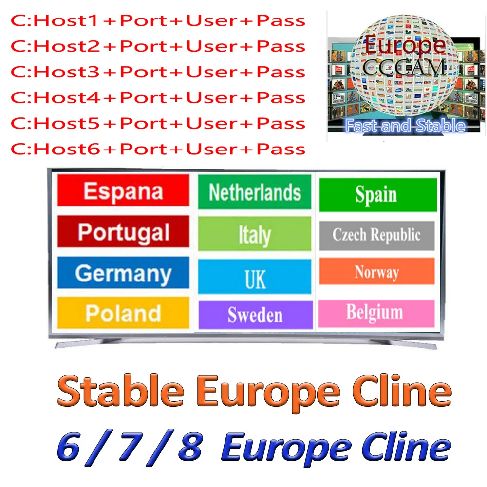 Cccam Europa server 1 Year Spain Portugal Germany Poland Satellite tv Receiver 7Clines For DVB-S2 X800 X800S V7 v7s v8 nova V9
Cccam Europa server 1 Year Spain Portugal Germany Poland Satellite tv Receiver 7Clines For DVB-S2 X800 X800S V7 v7s v8 nova V9