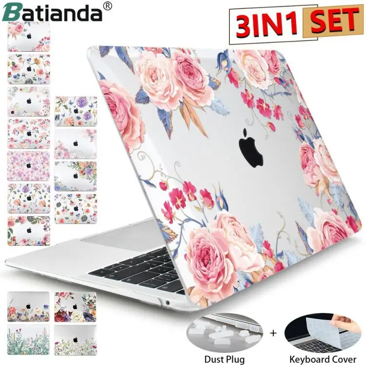 Цветочный чехол для ноутбука Macbook Air 11 13 3 2020 A2338 жесткий пластиковый macbook New Pro 15 A2251