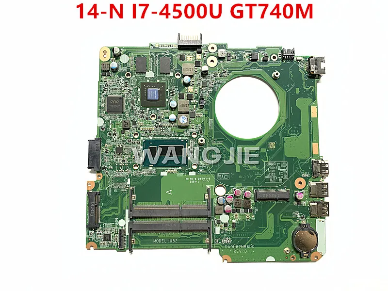 Материнская плата для ноутбука HP 14-N 756194-501 DA0U82MB6D0 с процессором SR16Z I7-4500U и GT740m gpu100%