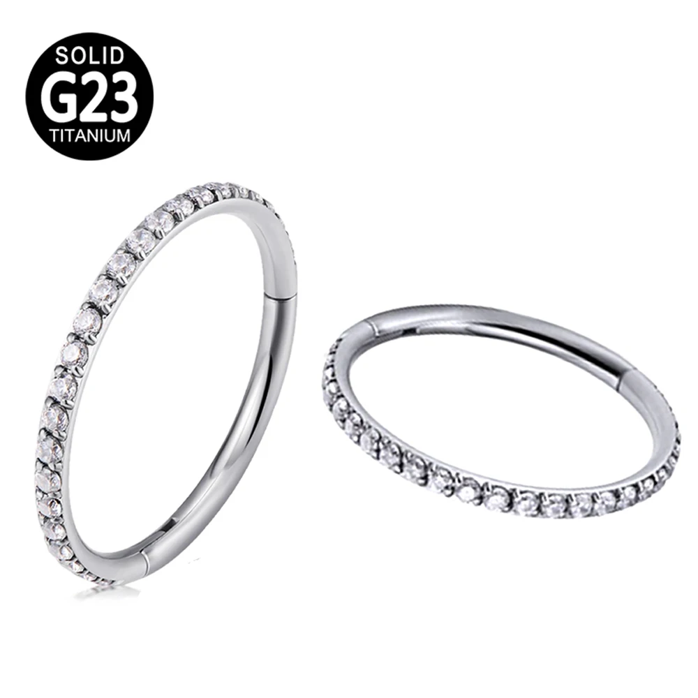 2PCS G23 Titanium Septum Clicker Nose Ring Hoop Zircon Labret Ear Tragus Cartilage Daith Helix Earring Piercing Body Jewelry
2PCS G23 Titanium Septum Clicker Nose Ring Hoop Zircon Labret Ear Tragus Cartilage Daith Helix Earring Piercing Body Jewelry