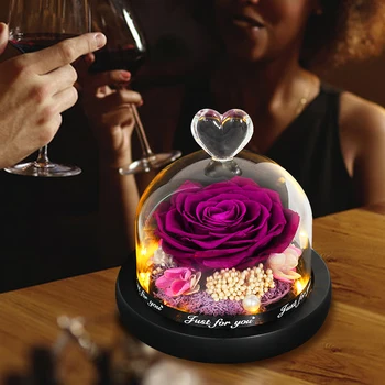 Valentine's Day Wedding Decor Gift With Gift Box Immortal Flowers In Glass Dome With Night Light Send Ladies Party Birthday pres
Valentine's Day Wedding Decor Gift With Gift Box Immortal Flowers In Glass Dome With Night Light Send Ladies Party Birthday pres