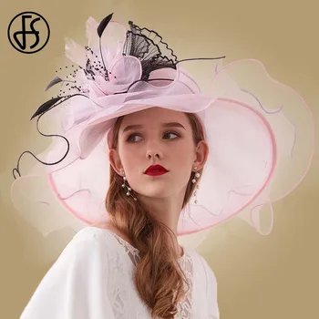 FS Pink Large Brim Organza Hats Kentucky Derby Fascinators Hat For Women Fedoras Ladies Flower Big Hats Wedding Church Fedora
FS Pink Large Brim Organza Hats Kentucky Derby Fascinators Hat For Women Fedoras Ladies Flower Big Hats Wedding Church Fedora