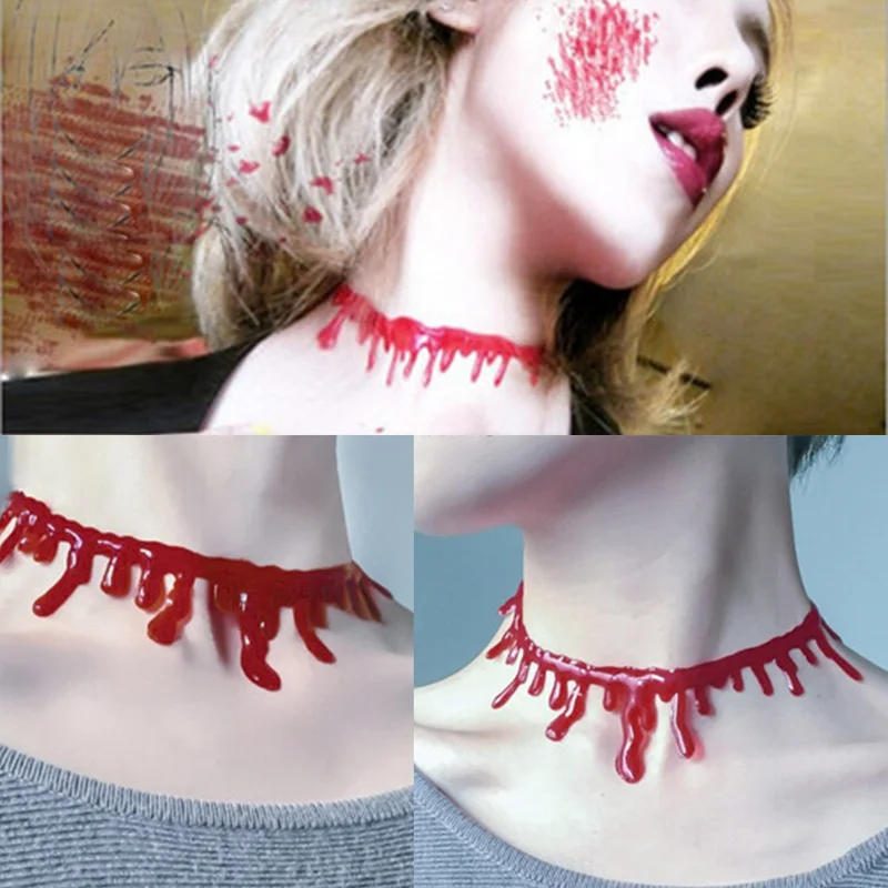 Halloween Decoration Horror Blood Drip Fake Vampire Fancy Punk Joker Choker Costume Red Necklaces Party Accessories Jewelry
Halloween Decoration Horror Blood Drip Fake Vampire Fancy Punk Joker Choker Costume Red Necklaces Party Accessories Jewelry