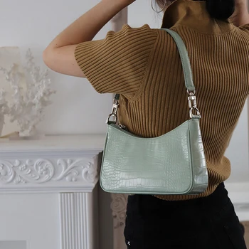 Baguette-bag New 2020 Popular Korean Crocodile Pattern Vinatge Underarm-bag Women Shoulder Crossbody Handbag A074 
Baguette-bag New 2020 Popular Korean Crocodile Pattern Vinatge Underarm-bag Women Shoulder Crossbody Handbag A074