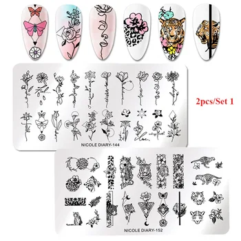 2Pcs NICOLE DIARY Nail Stamping Plates Spring Flower Rectangle Stainless Steel Nail Image Stencils Stamping Template Tool
2Pcs NICOLE DIARY Nail Stamping Plates Spring Flower Rectangle Stainless Steel Nail Image Stencils Stamping Template Tool