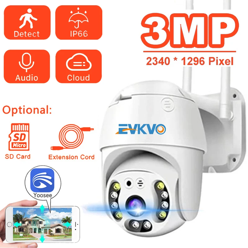 3MP PTZ Camera Outdoor Wireless IP Camera CCTV Infrared 4X Digital Zoom Detection Outdoor Security Surveillance Camera YOOSEE
3MP PTZ Camera Outdoor Wireless IP Camera CCTV Infrared 4X Digital Zoom Detection Outdoor Security Surveillance Camera YOOSEE