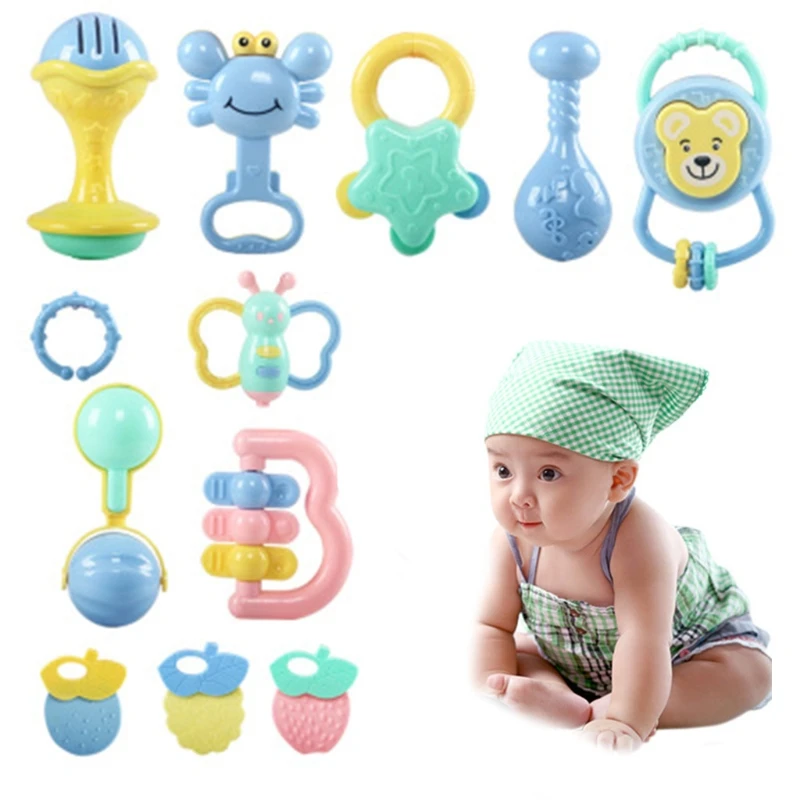 12Pcs/Set Baby Rattle Toys 0-12 Months Cartoon Hand Grip Soft Rattles Shaker Teether Infant Newborn Educational Toy
12Pcs/Set Baby Rattle Toys 0-12 Months Cartoon Hand Grip Soft Rattles Shaker Teether Infant Newborn Educational Toy