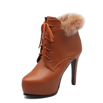 2019 New Women's High Heels boots Pu Shoes woman Pointed Toe Solid Color Lace up fashion Women's Winter boots Size 34-43
2019 New Women's High Heels boots Pu Shoes woman Pointed Toe Solid Color Lace up fashion Women's Winter boots Size 34-43
