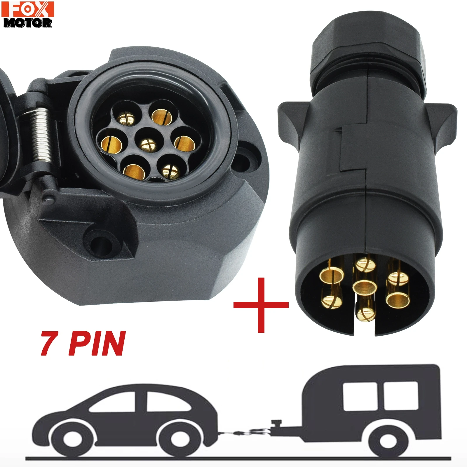7 Pin 12V European Trailer Socket + Plug Tow Bar Electrics Connector Adapter For RV Truck Vans Caravans Transfer Signal Adapter
7 Pin 12V European Trailer Socket + Plug Tow Bar Electrics Connector Adapter For RV Truck Vans Caravans Transfer Signal Adapter