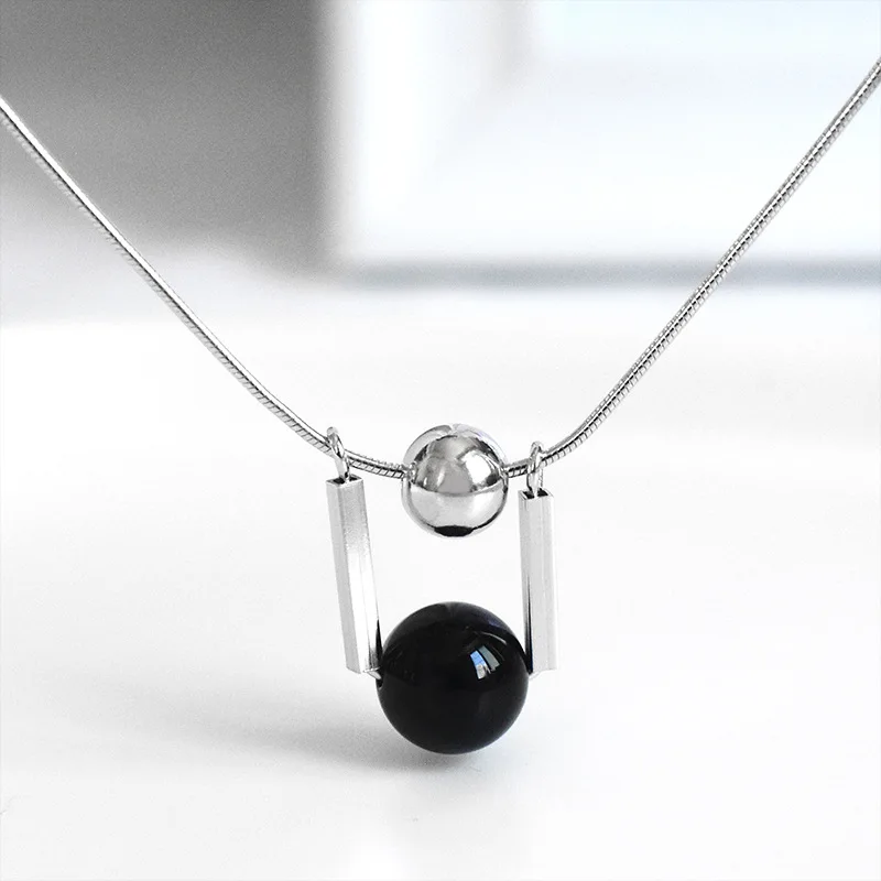 S925 Fine Silver Geometry Black Onyx Necklace South Korea Dongdaemun Cool Fashion Women's Choker Fashion Parts
S925 Fine Silver Geometry Black Onyx Necklace South Korea Dongdaemun Cool Fashion Women's Choker Fashion Parts
