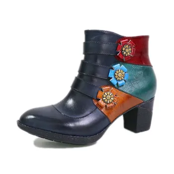 2019 new Vintage Splicing Printed Bohemian Ankle Boots Women Shoes Genuine Leather Retro Flower Block High Heels Women Boots
2019 new Vintage Splicing Printed Bohemian Ankle Boots Women Shoes Genuine Leather Retro Flower Block High Heels Women Boots