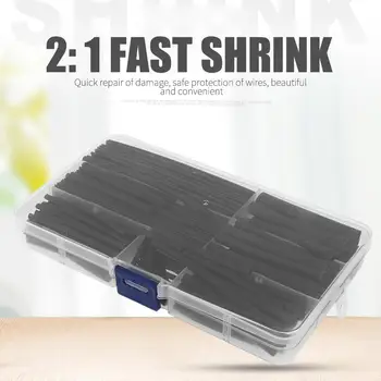 Insulation Tools Cable Duct Heat Shrink Tubing Durable Spare Parts DIY Worker Black 150pcs/Box Industrial Kit Accessories