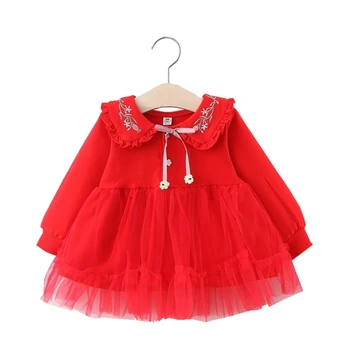 Infant Clothing For Mesh Princess Baby Dresses Girl Toddler Kids Red Floral Embroidered Long Sleeve Leisure Birthday Party Dress
Infant Clothing For Mesh Princess Baby Dresses Girl Toddler Kids Red Floral Embroidered Long Sleeve Leisure Birthday Party Dress