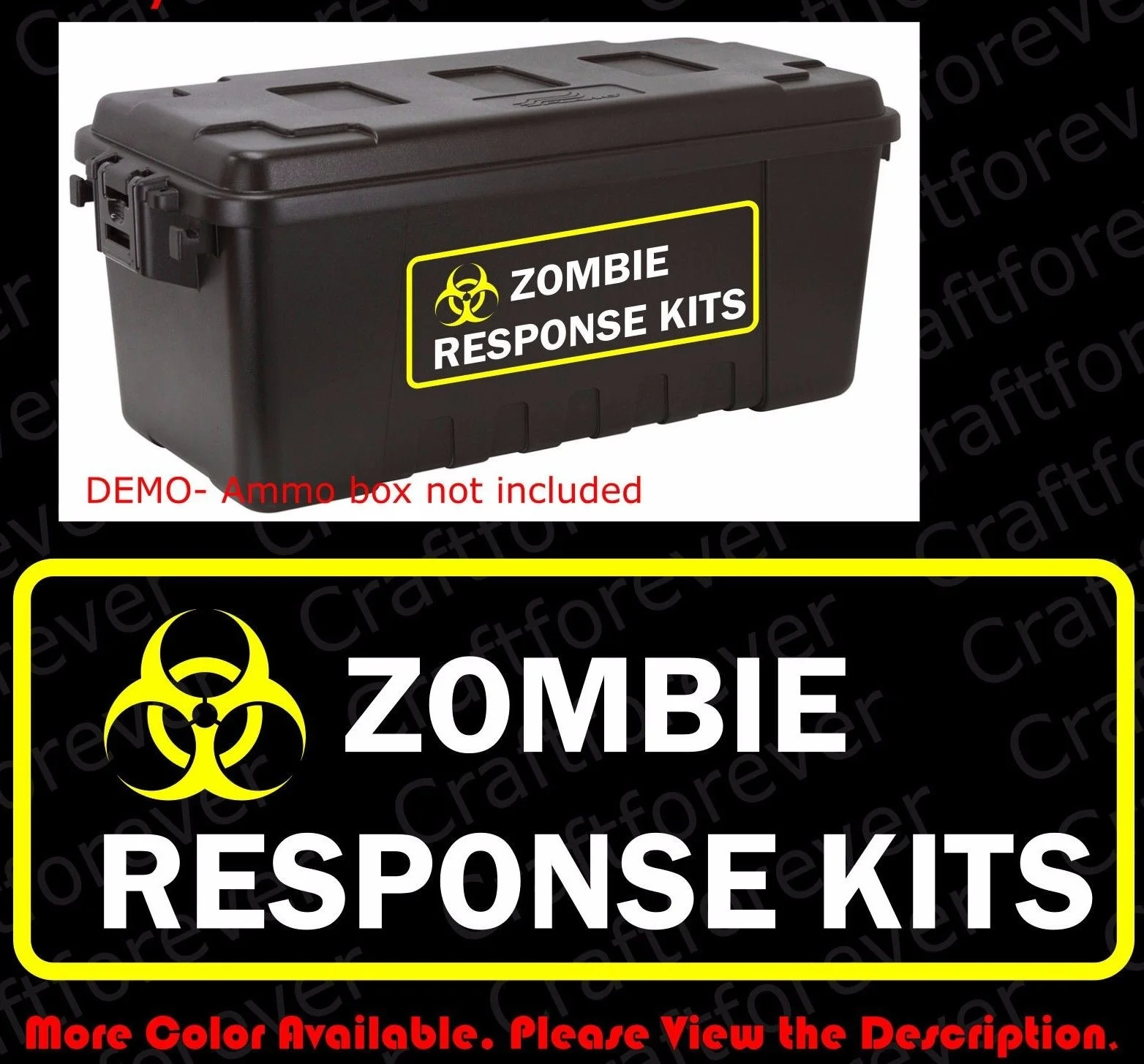 For BIOHAZARD ZOMBIE OUTBREAK RESPONSE KITS Vinyl Decals/Sticker for Ammo Box FY038
For BIOHAZARD ZOMBIE OUTBREAK RESPONSE KITS Vinyl Decals/Sticker for Ammo Box FY038
