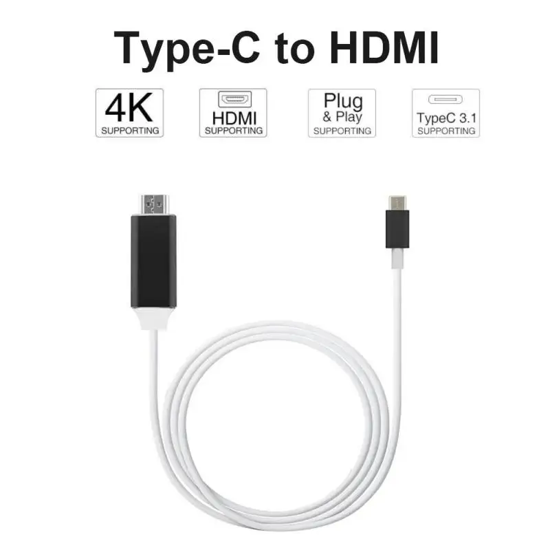 2 м USB TYPE C к HDMI 4K кабель совместимый с iMac MacBook Pro Galaxy S8 S9 Note 8 Dell XPS и другими
