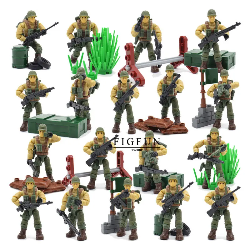 Set WW2 II US Army Soldiers Military Series with Weapons Call Machine Telescope Building Blocks Bricks Toys for Children
Set WW2 II US Army Soldiers Military Series with Weapons Call Machine Telescope Building Blocks Bricks Toys for Children