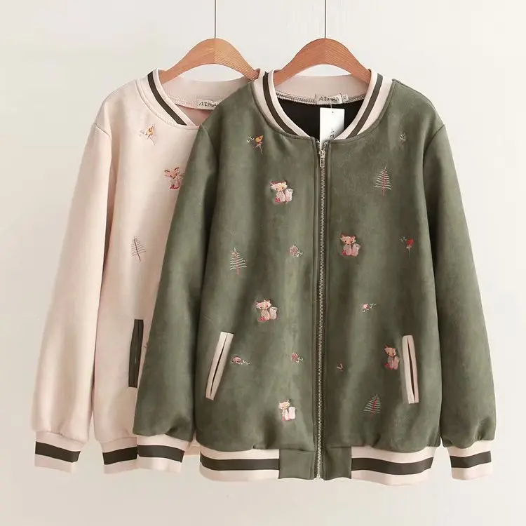 2018 Autumn New Style Large Size Dress Fat Mm Embroidered Faux Suede Stand Collar Jacket Baseball Top
2018 Autumn New Style Large Size Dress Fat Mm Embroidered Faux Suede Stand Collar Jacket Baseball Top