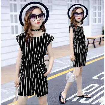 12 Girls Summer Dress 11 Clothing T-shirt + Pants 2 Piece Set 10 Fashion Shirt + Skirt 9 Children's Clothing 8 Years Old Stripe
12 Girls Summer Dress 11 Clothing T-shirt + Pants 2 Piece Set 10 Fashion Shirt + Skirt 9 Children's Clothing 8 Years Old Stripe