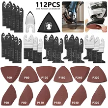 112pcs Oscillating MultiTool Saw Blade Quick Release Bi-metal Multi-Function Precision Saw Blades for Metal Wood Plastic Cutting
112pcs Oscillating MultiTool Saw Blade Quick Release Bi-metal Multi-Function Precision Saw Blades for Metal Wood Plastic Cutting