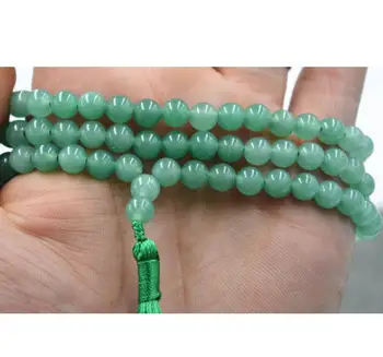 

Fashion jewelry Free Shipping HOT 6mm stone Buddhist Aventurine jade 108 Prayer Beads Mala Bracelet Necklace A jade Jewelry cry