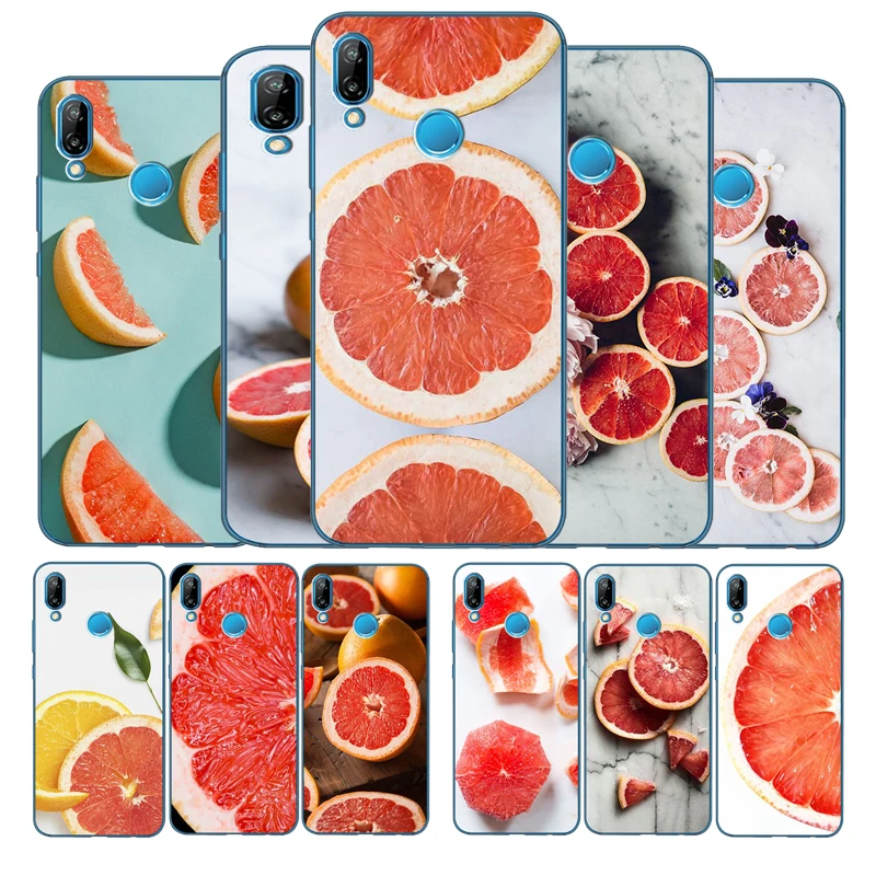 grapefruit Phone case For Huawei P9 P10 P20 P30 P40 Psmart Lite Plus Pro Y9 Y6 Y7 2017 2018 Nova 3 3i Cover | Мобильные телефоны и
