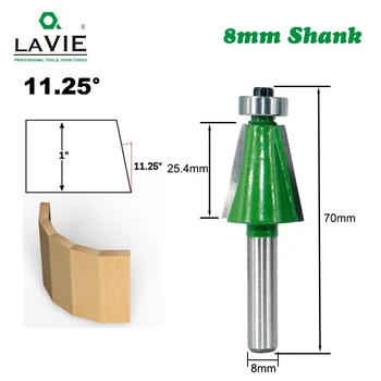 LAVIE 1pc 8mm Shank Chamfer Router Bit 11.25 Degree Bevel Edging Milling Cutter for Wood Woodorking Machine Tools MC02110-11.25
LAVIE 1pc 8mm Shank Chamfer Router Bit 11.25 Degree Bevel Edging Milling Cutter for Wood Woodorking Machine Tools MC02110-11.25