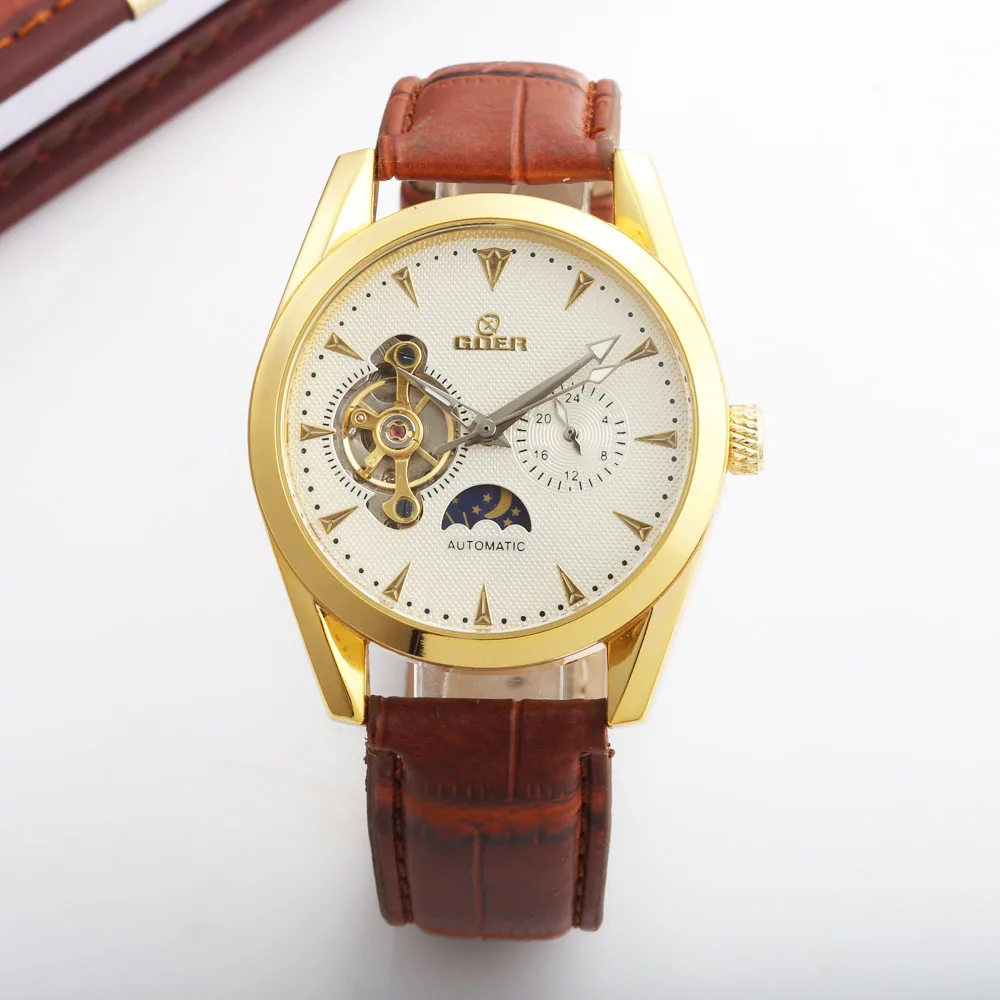Мужские наручные часы GOER Tourbillon Роскошные автоматические механические
