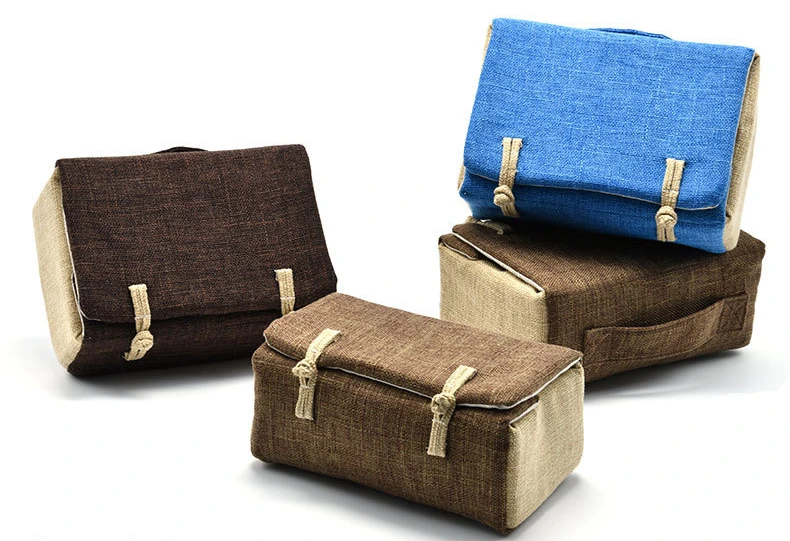 Description Picture 2 of itemOutdoor Travel Teaware Storage Bag Linen Material Tea Cozies Portable For 2 Teapots 2/4/6 Cups Buckle Design Hand Bag ZH559