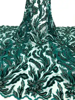 Grand wedding lace 2020latest African velvet lace sequince lace fabric For Party long Dresses Green 
Grand wedding lace 2020latest African velvet lace sequince lace fabric For Party long Dresses Green