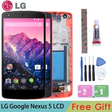 Original para lg google nexus 5 display d820 d821 lcd digitador da tela de toque com quadro montagem completa peças reposição(China)