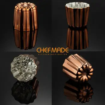 CHEFMADE Copper Canele Mold, 2-Inch Cannele Muffin Cup, FDA Approved Tinned Interior Made In Italy 4pcs
CHEFMADE Copper Canele Mold, 2-Inch Cannele Muffin Cup, FDA Approved Tinned Interior Made In Italy 4pcs