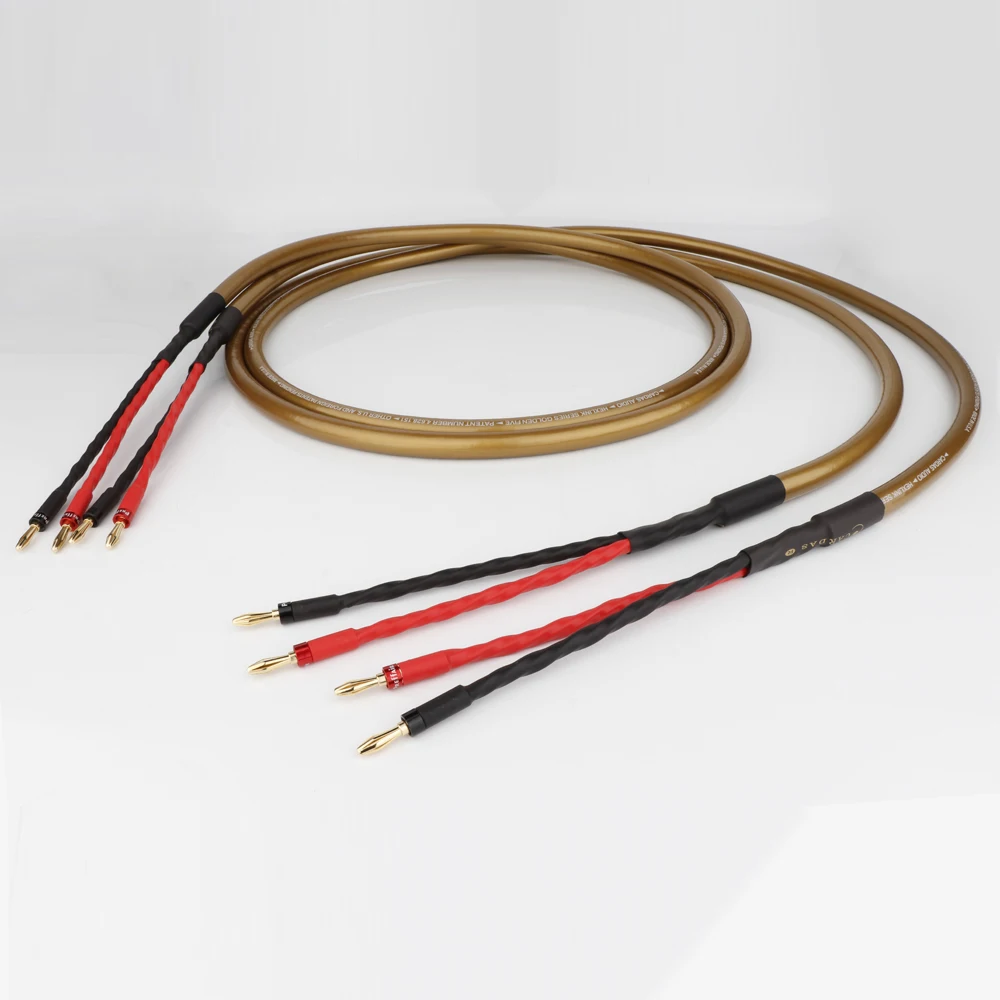 Пара медных кабелей для динамиков Hexlink Gold Five 5-C OCC HiFi высококачественный медный