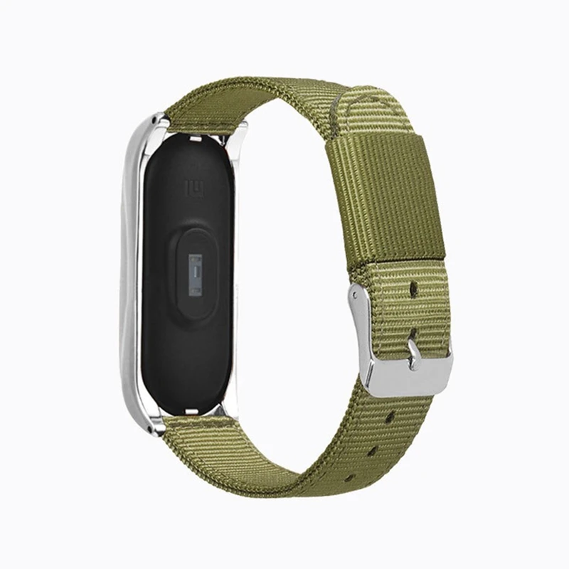 Mi Band 4 Strap Metal Case Bracelet Miband4 Black Nylon loop replaceable Bracelet for Xiaomi Mi band 3 Sports Wristband (5)