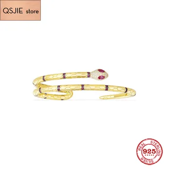 QSJIE Fashion Charm Sterling Silver Copy1:1 Copy,Yellow Silver Uraeus Bracele With Synthetic Red Stone Women Monaco Jewelry Gift
QSJIE Fashion Charm Sterling Silver Copy1:1 Copy,Yellow Silver Uraeus Bracele With Synthetic Red Stone Women Monaco Jewelry Gift