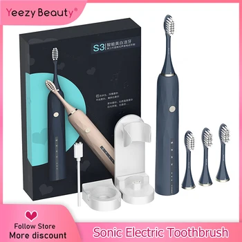 Ultrasonic Toothbrush Electric Tooth Brush Sonic USB Rechargeable Deep Cleaning Toothbrush Waterproof IPX7 with 4 brush Heads
Ultrasonic Toothbrush Electric Tooth Brush Sonic USB Rechargeable Deep Cleaning Toothbrush Waterproof IPX7 with 4 brush Heads