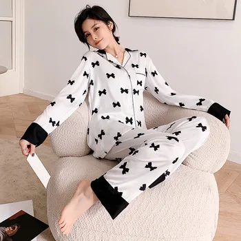 2020 Print Pajamas Long Pants Pyjamas Women Sexy Pijama Mujer Loungewear Soft Home Clothes Sleep Set H32 
2020 Print Pajamas Long Pants Pyjamas Women Sexy Pijama Mujer Loungewear Soft Home Clothes Sleep Set H32