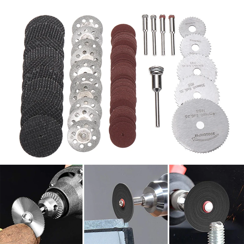 60Pcs HSS Mini Circular Saw Blade Set Resin Cut-Off Wheels Disc Diamond Cutting Blade Metal Cutter Power Tool For Drill
60Pcs HSS Mini Circular Saw Blade Set Resin Cut-Off Wheels Disc Diamond Cutting Blade Metal Cutter Power Tool For Drill