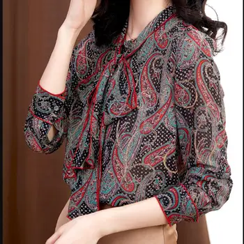 2020 Spring Summer Women Printed Tie Bow Chiffon Top Blouse Formal Long Sleeve Female Work Wear Korean Fashion Clothing Vintage
2020 Spring Summer Women Printed Tie Bow Chiffon Top Blouse Formal Long Sleeve Female Work Wear Korean Fashion Clothing Vintage