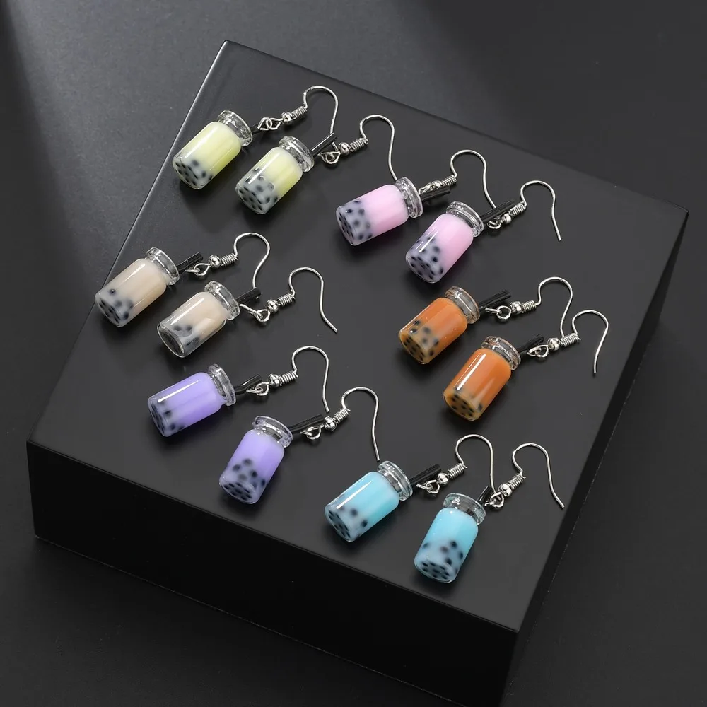 Pearl Milk Tea Creative Fun Ear Hooks Autumn Winter Personality Bottle Small Earrings Korean Fashion Jewelry Earings Wholesale
Pearl Milk Tea Creative Fun Ear Hooks Autumn Winter Personality Bottle Small Earrings Korean Fashion Jewelry Earings Wholesale