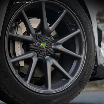 4Pcs Wheel Hub Cover Protector Sticker Carbon Fiber Grey Claw Center Cover For Tesla Model 3 Accessories