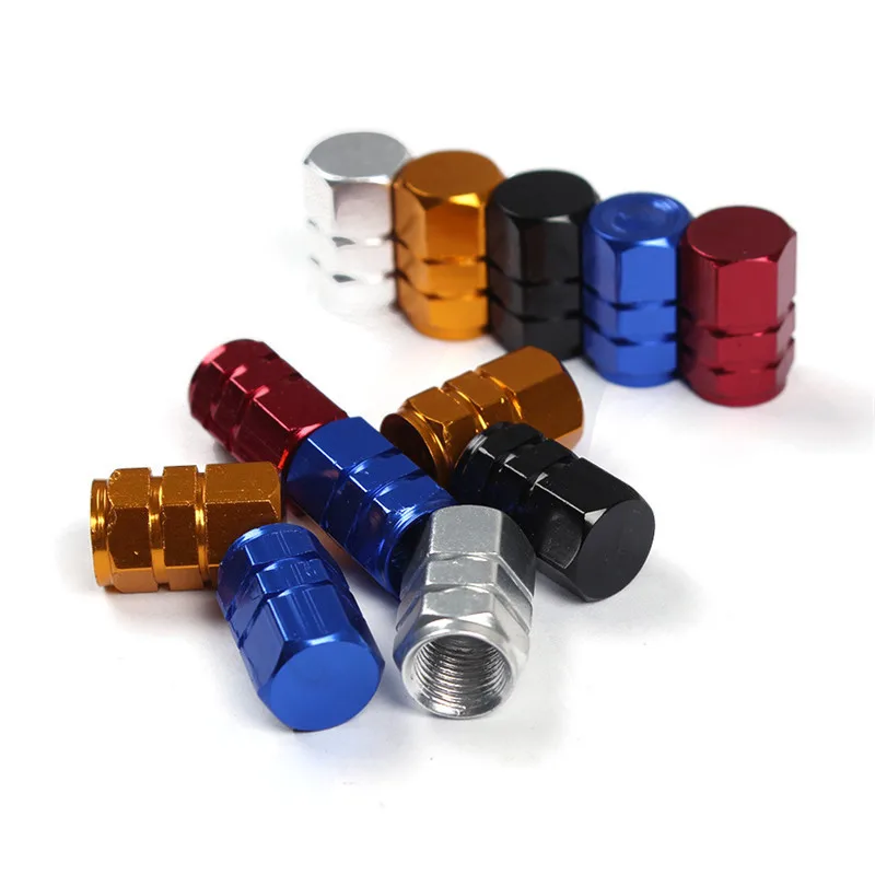 4Pcs Bike valve cap Theftproof Aluminum Bicycle Wheel Tire Covered Tyre Stem American Air valve Caps Truck Airtight Cover